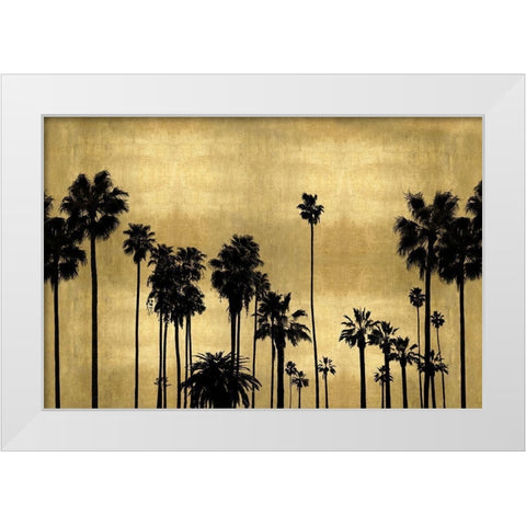 Palm Row on Gold White Modern Wood Framed Art Print by Bennett, Kate