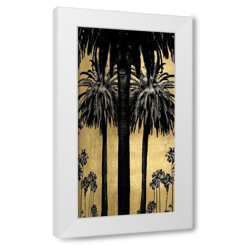 Palms with Gold I White Modern Wood Framed Art Print by Bennett, Kate