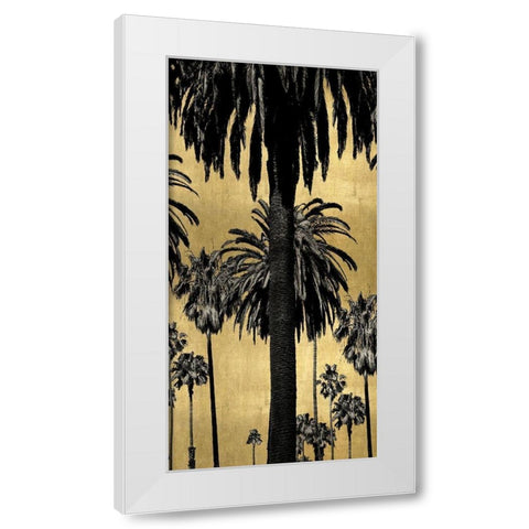Palms with Gold II White Modern Wood Framed Art Print by Bennett, Kate