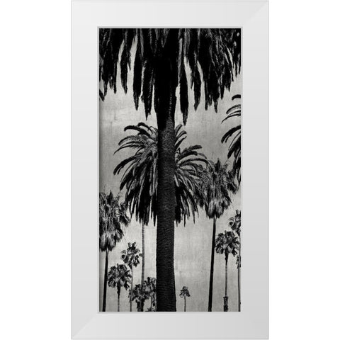 Palms with Silver I White Modern Wood Framed Art Print by Bennett, Kate