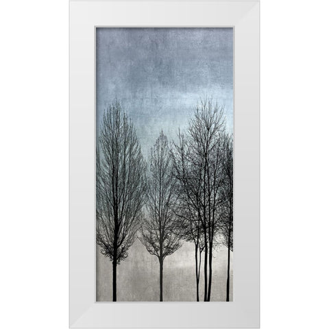 Tree Silhouette I White Modern Wood Framed Art Print by Bennett, Kate