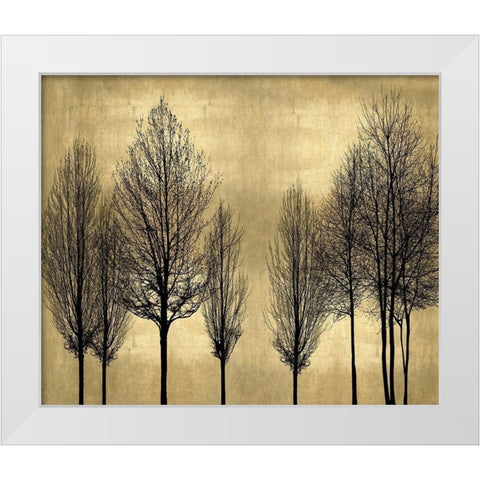 Trees on Gold  White Modern Wood Framed Art Print by Bennett, Kate