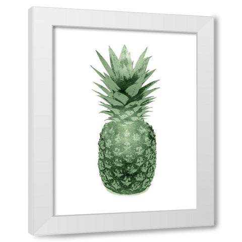 Pineapple Green II White Modern Wood Framed Art Print by Bennett, Kate