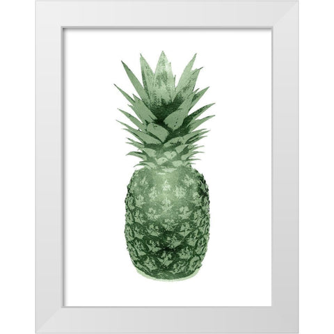 Pineapple Green II White Modern Wood Framed Art Print by Bennett, Kate