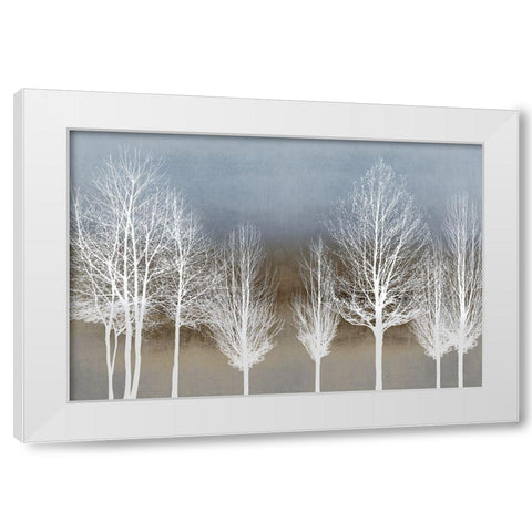 Trees on Brown and Blue White Modern Wood Framed Art Print by Bennett, Kate