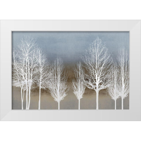 Trees on Brown and Blue White Modern Wood Framed Art Print by Bennett, Kate