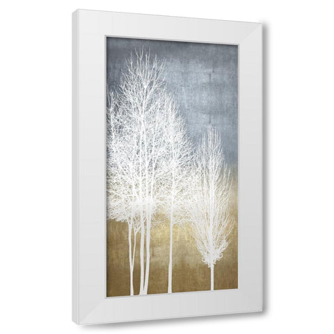 Trees on Gold Panel I White Modern Wood Framed Art Print by Bennett, Kate
