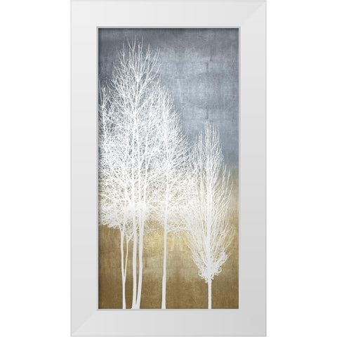 Trees on Gold Panel I White Modern Wood Framed Art Print by Bennett, Kate