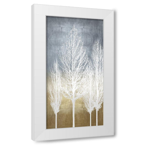 Trees on Gold Panel II White Modern Wood Framed Art Print by Bennett, Kate