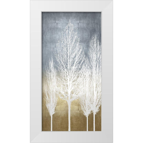 Trees on Gold Panel II White Modern Wood Framed Art Print by Bennett, Kate