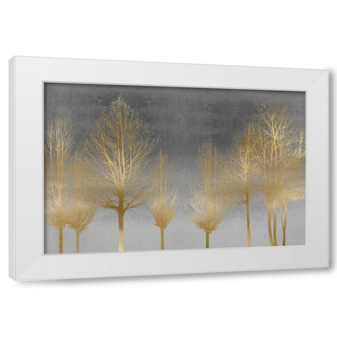 Gold Forest on Gray White Modern Wood Framed Art Print by Bennett, Kate