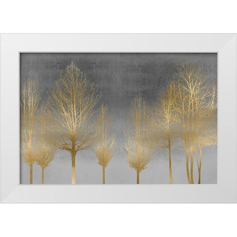 Gold Forest on Gray White Modern Wood Framed Art Print by Bennett, Kate
