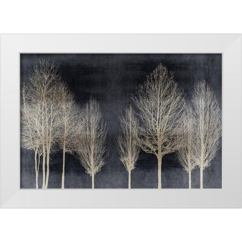 Trees on Dark Gray White Modern Wood Framed Art Print by Bennett, Kate