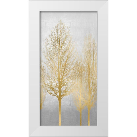 Gold Tree Panel I White Modern Wood Framed Art Print by Bennett, Kate