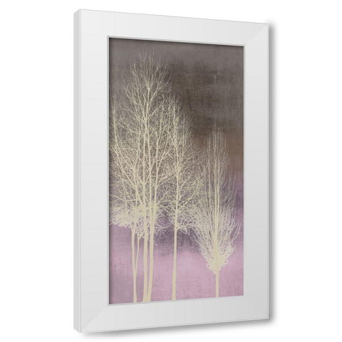 Trees on Pink Panel I White Modern Wood Framed Art Print by Bennett, Kate