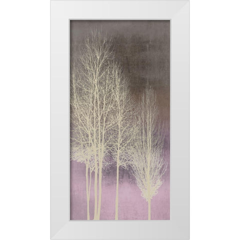 Trees on Pink Panel I White Modern Wood Framed Art Print by Bennett, Kate