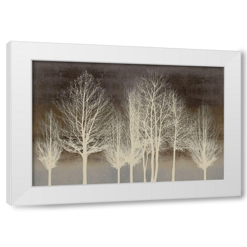 Trees on Brown Panel III White Modern Wood Framed Art Print by Bennett, Kate