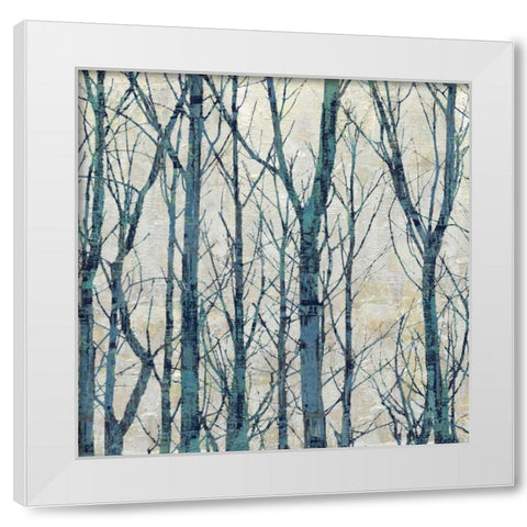 Through The Trees - Blue I White Modern Wood Framed Art Print by Webster, Kyle