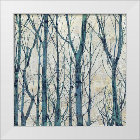 Through The Trees - Blue I White Modern Wood Framed Art Print by Webster, Kyle