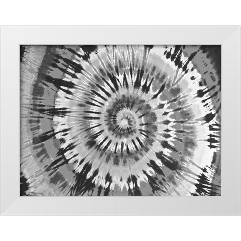 Tie Dye Black and White White Modern Wood Framed Art Print by Kearns, Molly
