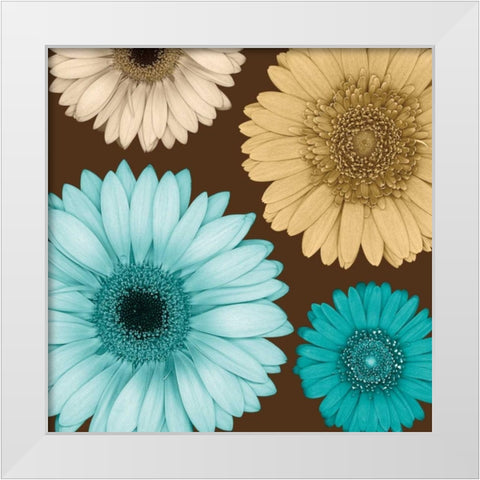 Daisy Quartet I White Modern Wood Framed Art Print by Blake, Lindsay