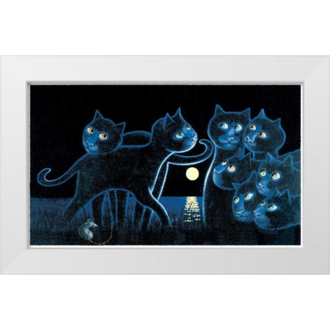 Beach Party (with Mouse) White Modern Wood Framed Art Print by Seeley, Laura