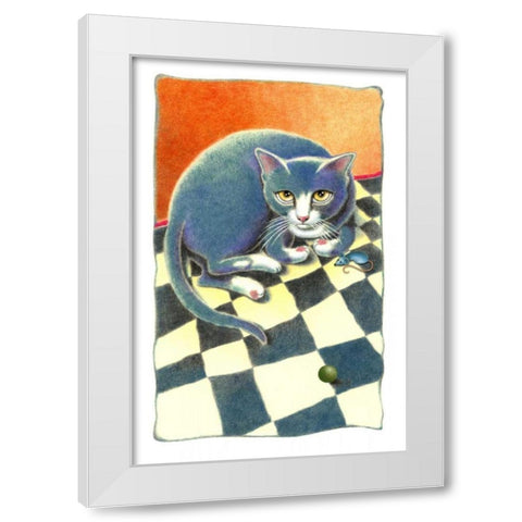 Blue Ribbon Baby White Modern Wood Framed Art Print by Seeley, Laura