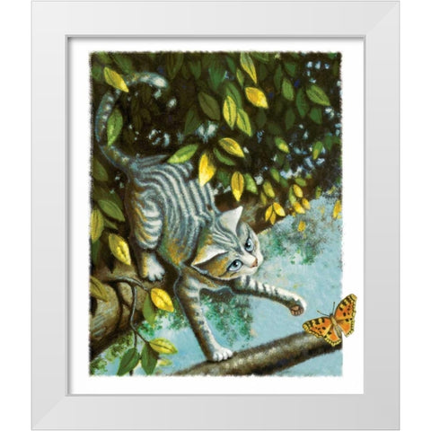 Flutterby White Modern Wood Framed Art Print by Seeley, Laura