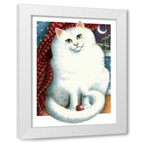 Marshmallow (Green) White Modern Wood Framed Art Print by Seeley, Laura