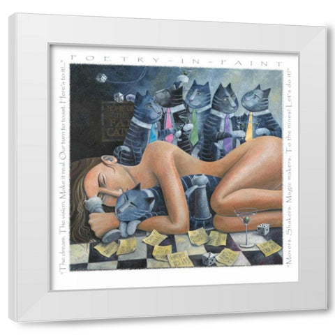 To the Nines-Poetry in Paint White Modern Wood Framed Art Print by Seeley, Laura