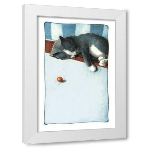 Power Nap (with Mouse) White Modern Wood Framed Art Print by Seeley, Laura