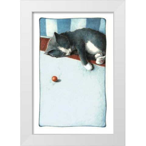 Power Nap (with Mouse) White Modern Wood Framed Art Print by Seeley, Laura