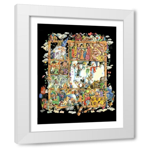 Shadowbox Hunt -Count to Ten White Modern Wood Framed Art Print by Seeley, Laura