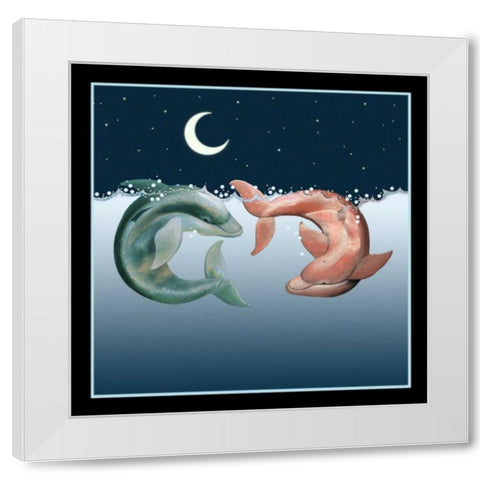 Moonbathers White Modern Wood Framed Art Print by Seeley, Laura