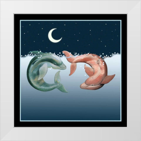 Moonbathers White Modern Wood Framed Art Print by Seeley, Laura
