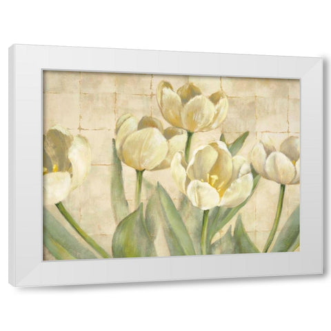 White Tulips on Ivory White Modern Wood Framed Art Print by Mckee, Lauren