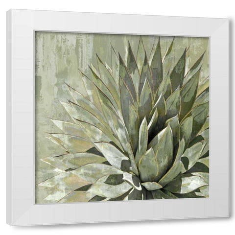 Succulent Verde I White Modern Wood Framed Art Print by Benson, Lindsay