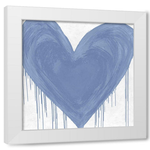 Big Hearted Blue White Modern Wood Framed Art Print by Rodgers, Lindsay