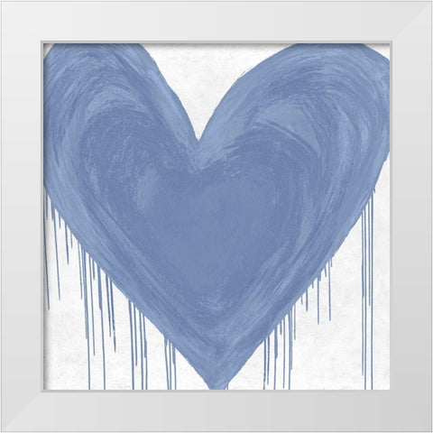 Big Hearted Blue White Modern Wood Framed Art Print by Rodgers, Lindsay