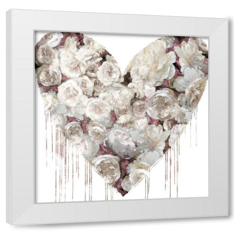 Big Hearted Flowers I White Modern Wood Framed Art Print by Rodgers, Lindsay