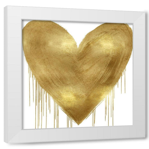 Big Hearted Gold White Modern Wood Framed Art Print by Rodgers, Lindsay