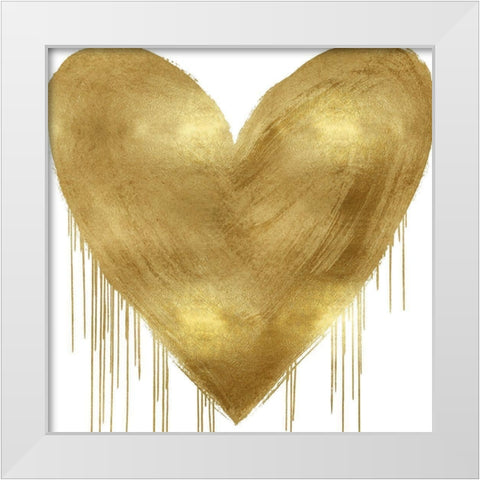 Big Hearted Gold White Modern Wood Framed Art Print by Rodgers, Lindsay