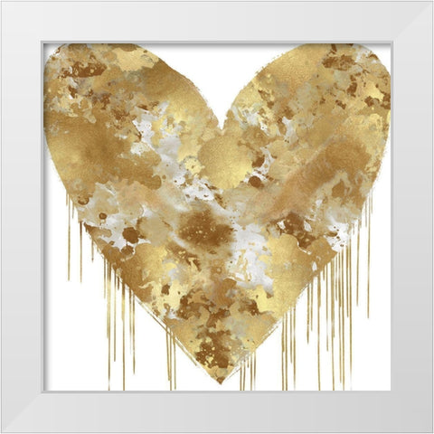 Big Hearted Gold and White White Modern Wood Framed Art Print by Rodgers, Lindsay