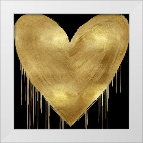 Big Hearted Gold on Black White Modern Wood Framed Art Print by Rodgers, Lindsay