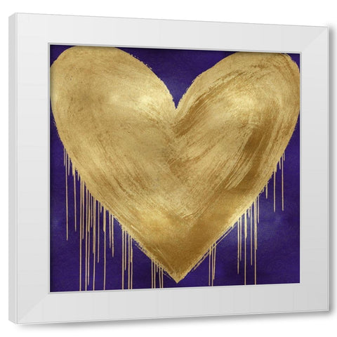 Big Hearted Gold on Purple White Modern Wood Framed Art Print by Rodgers, Lindsay