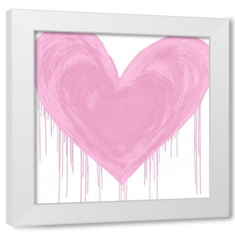 Big Hearted Pink White Modern Wood Framed Art Print by Rodgers, Lindsay