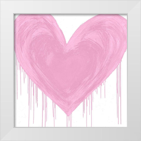 Big Hearted Pink White Modern Wood Framed Art Print by Rodgers, Lindsay
