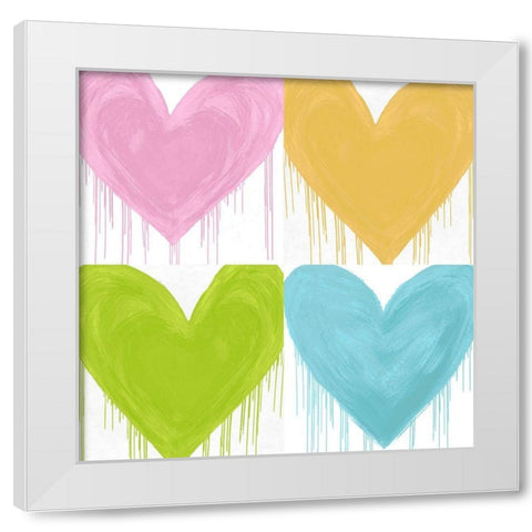 Big Hearted Quartet I White Modern Wood Framed Art Print by Rodgers, Lindsay