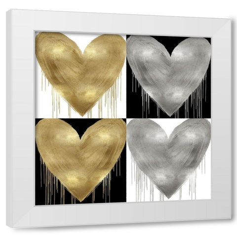 Big Hearted Quartet III White Modern Wood Framed Art Print by Rodgers, Lindsay