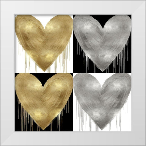 Big Hearted Quartet III White Modern Wood Framed Art Print by Rodgers, Lindsay